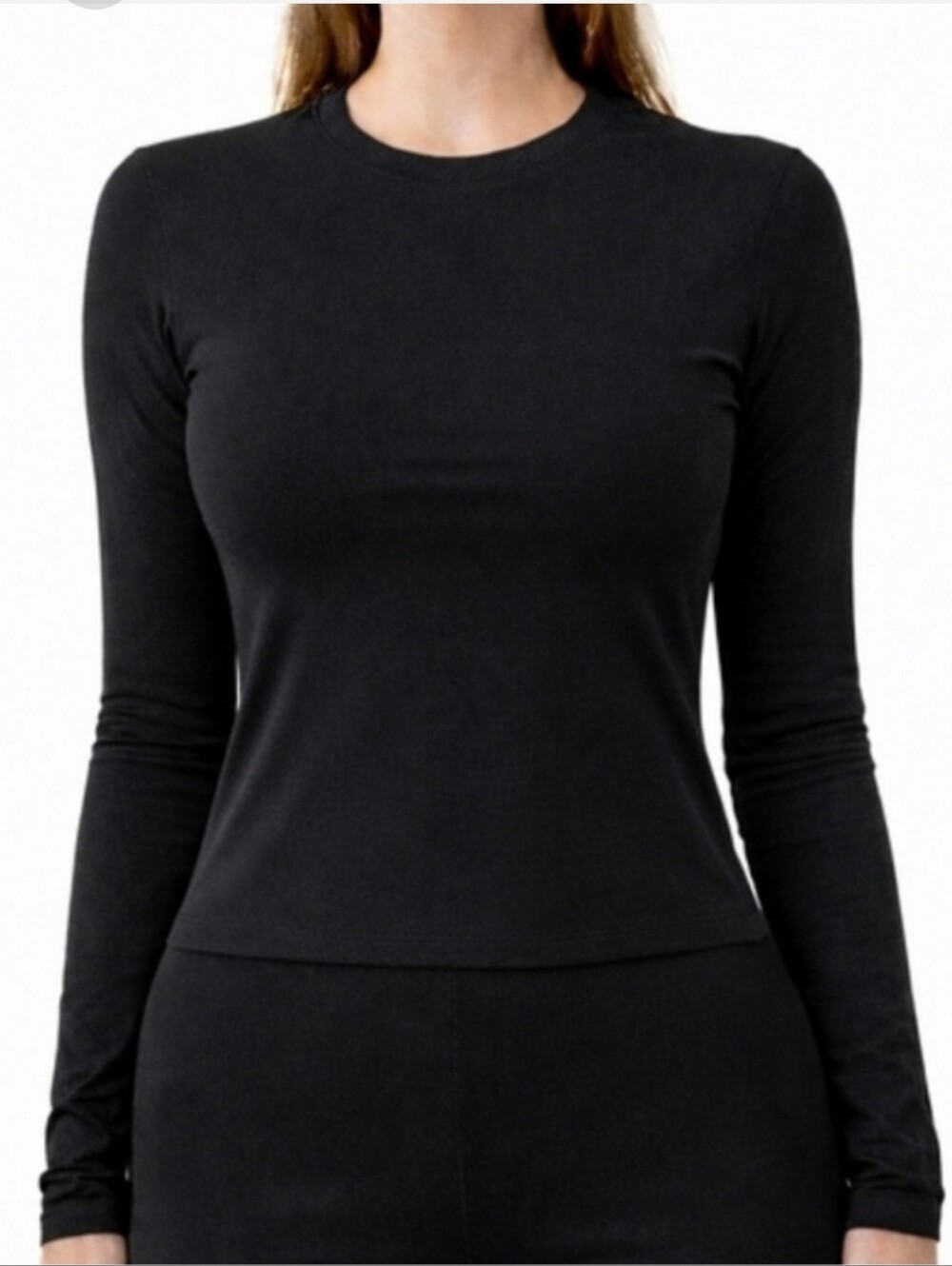 SKIMS Fits Everybody Long Sleeve TShirt Top Shirt Onyx Black Small NWT